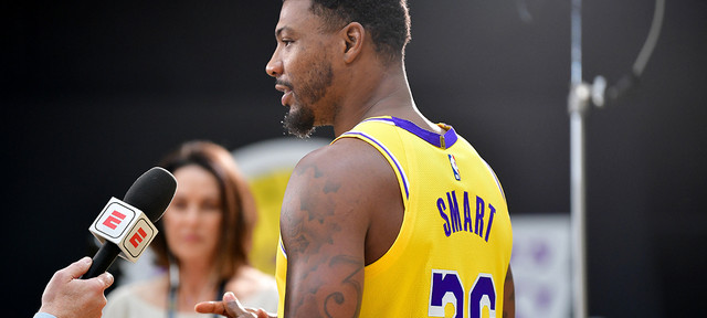 Maior desafio de Marcus Smart no Lakers: jogador em entrevista no media day da NBA.