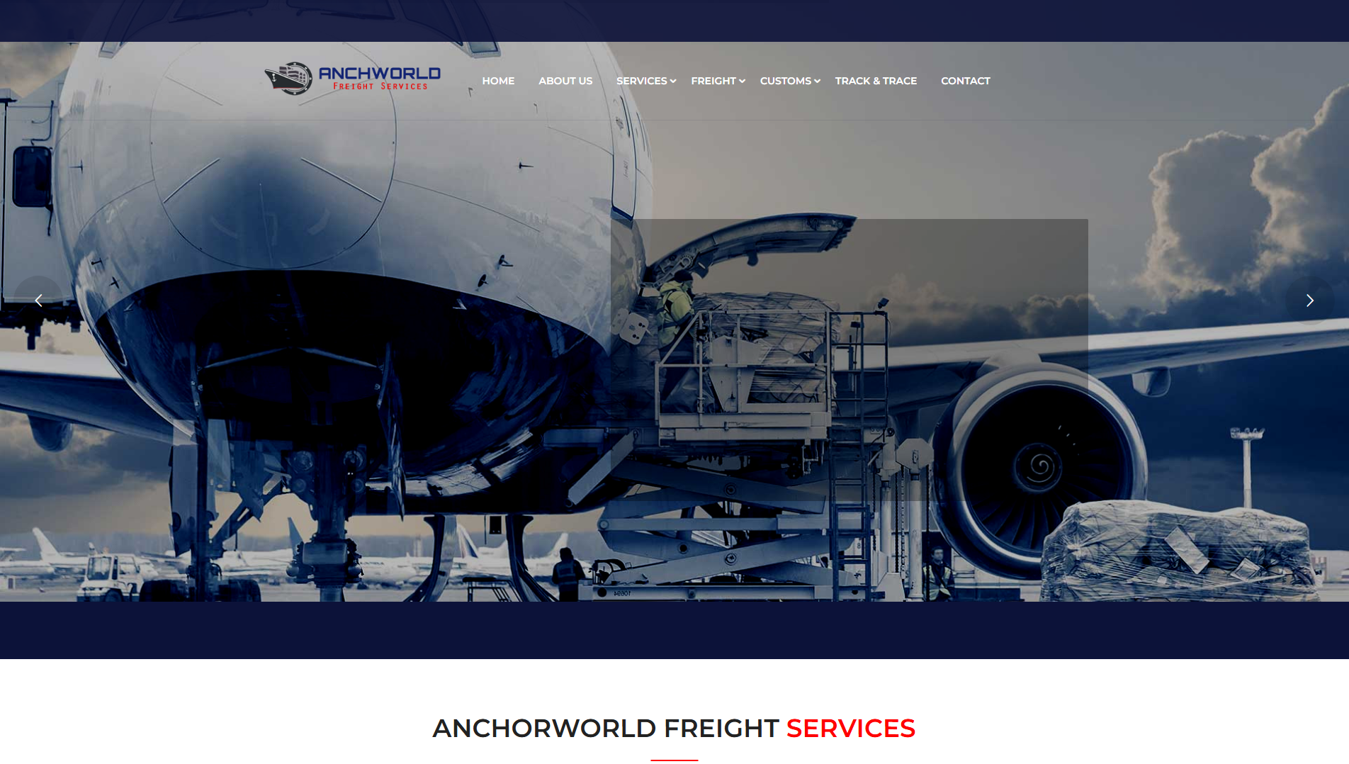 Screenshot of anchorworldfreight.com