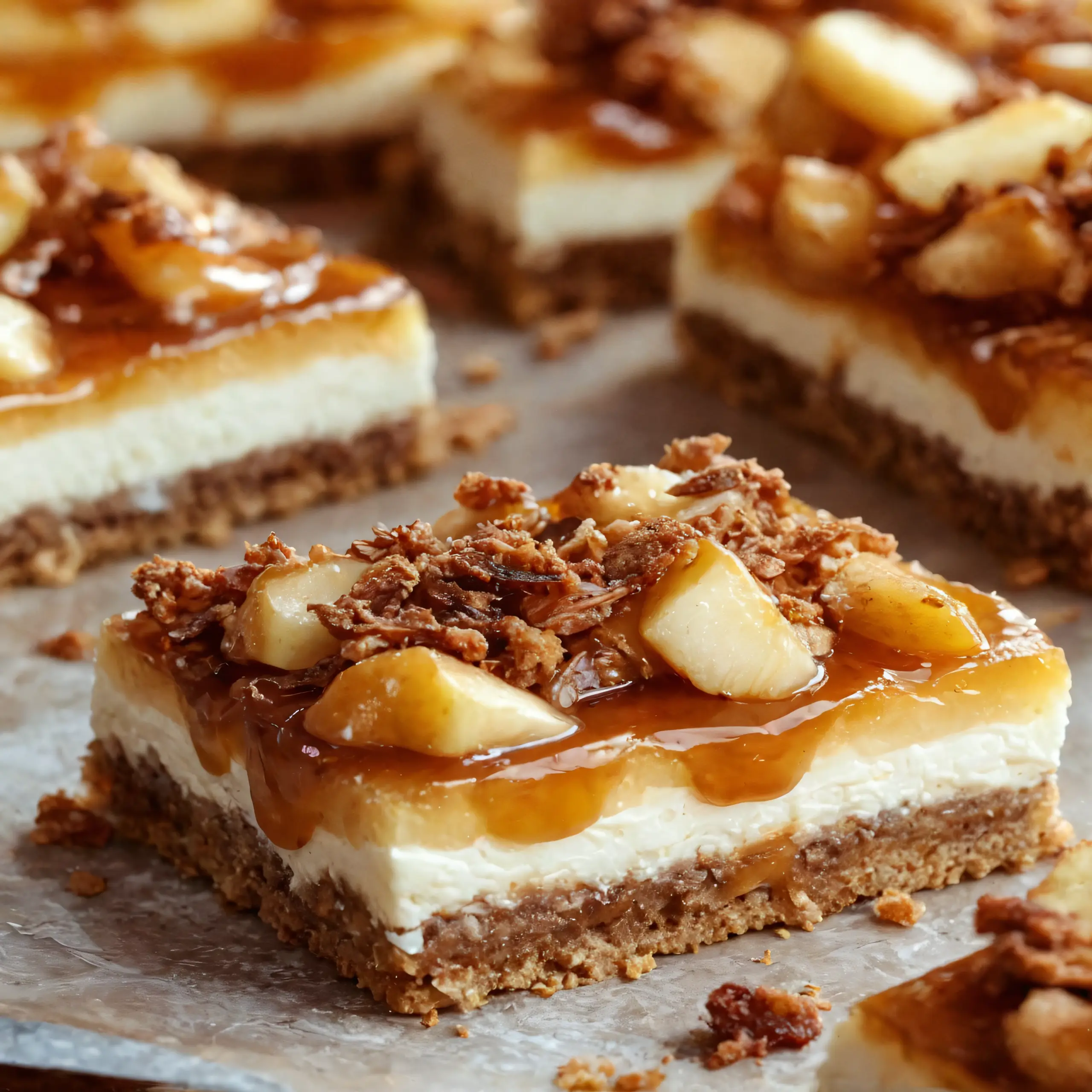 Caramel Apple Cheesecake Bars – Indulgent Dessert