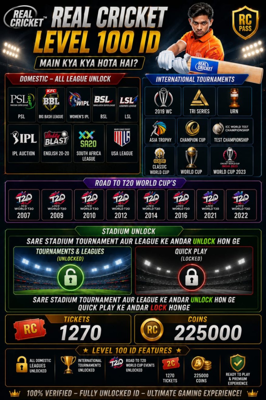 Real Cricket Level 100 Id - image 2