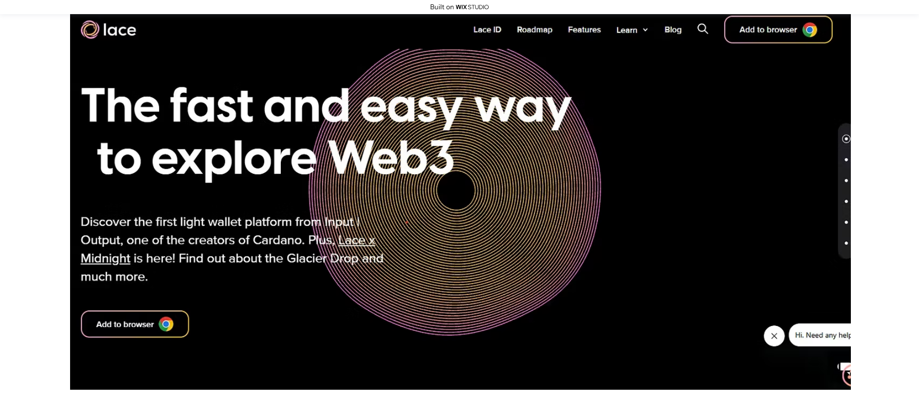 Forensic screenshot of home-laceeapps.wixstudio.com showing the phishing page layout