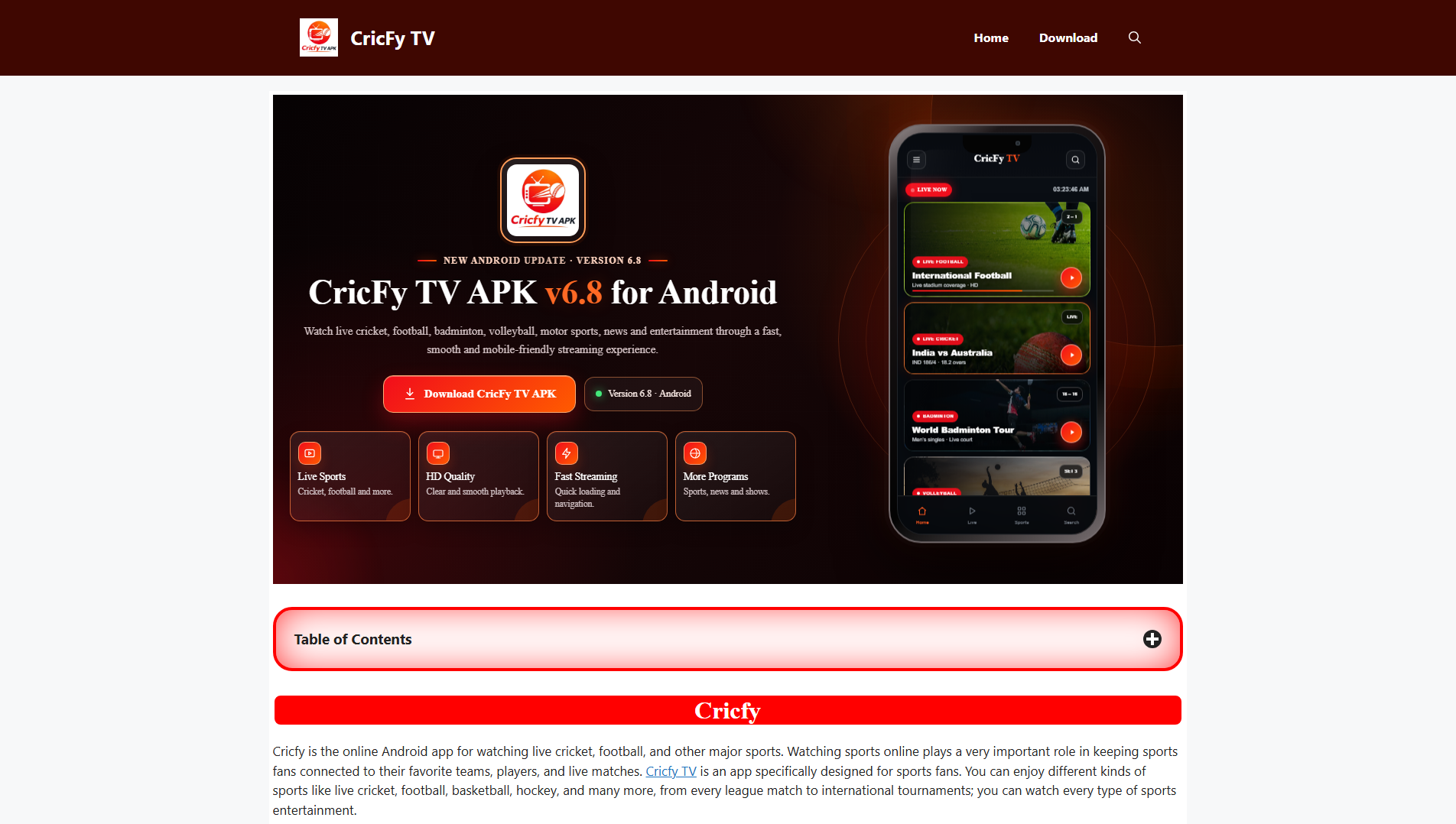 Stored capture of cricfys.net.in