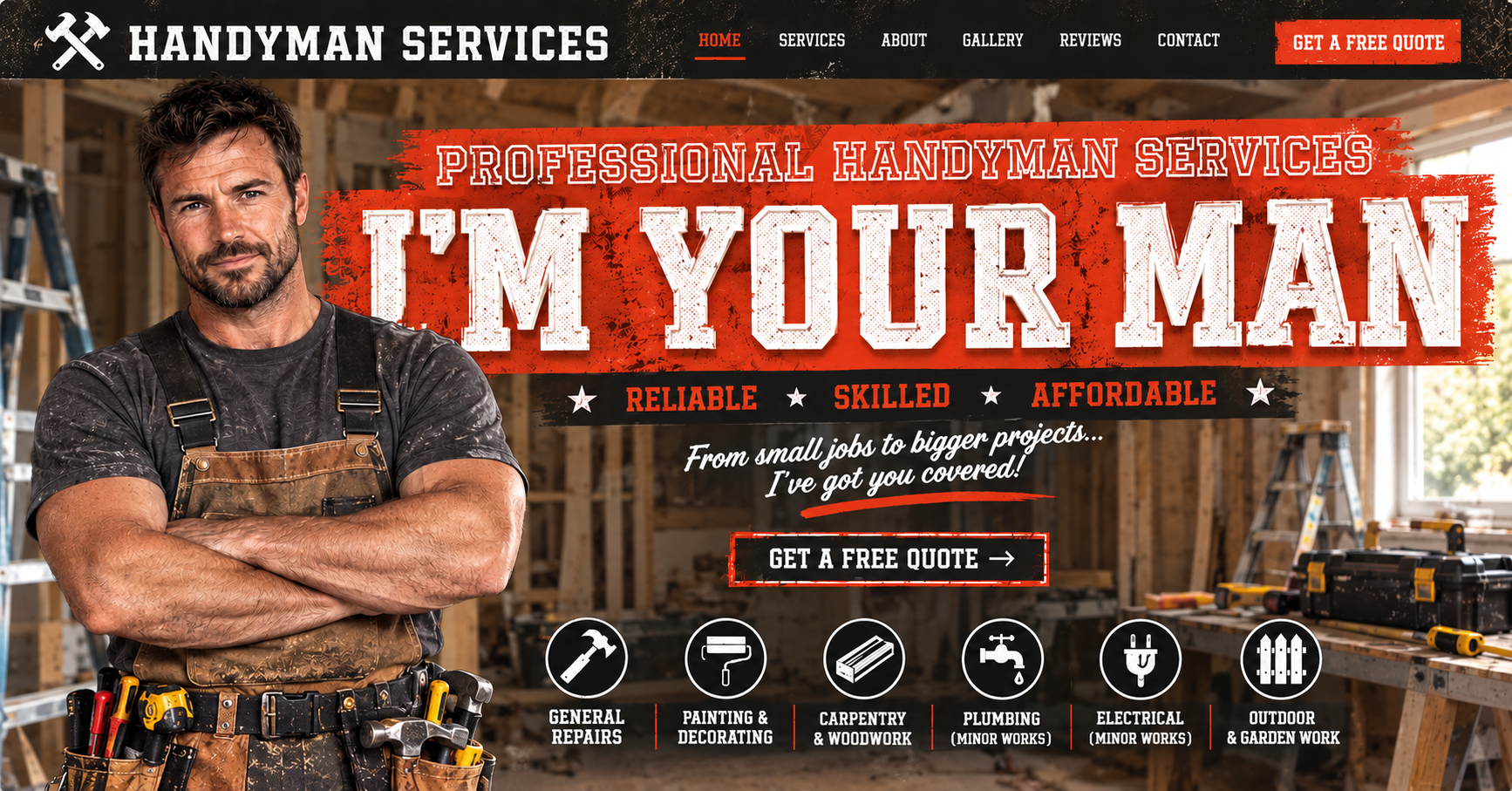 Handyman Services. website design by Websmith.design
