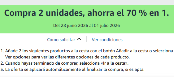 Ahorra el 70% en 1 comprando 2 unidades en una selección de productos para el hogar 🏠