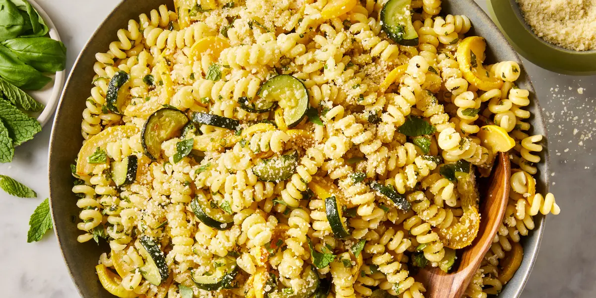 Summer Squash Pasta with Garlic and Parmesan