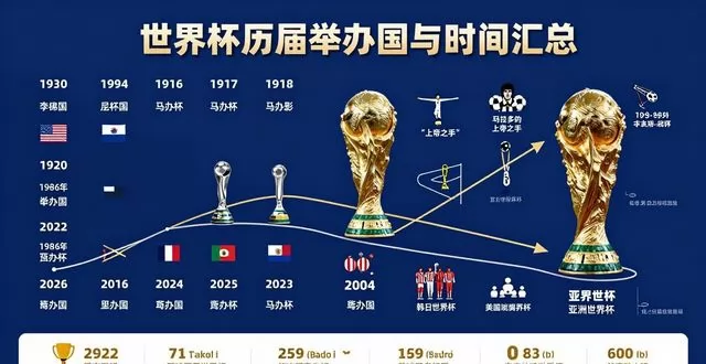 世界杯历届举办国与时间汇总：读懂百年足球格局，一文看懂赛事变迁