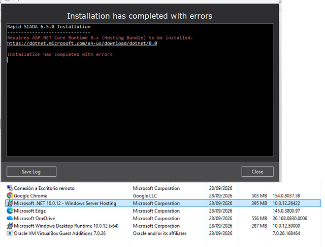 install error