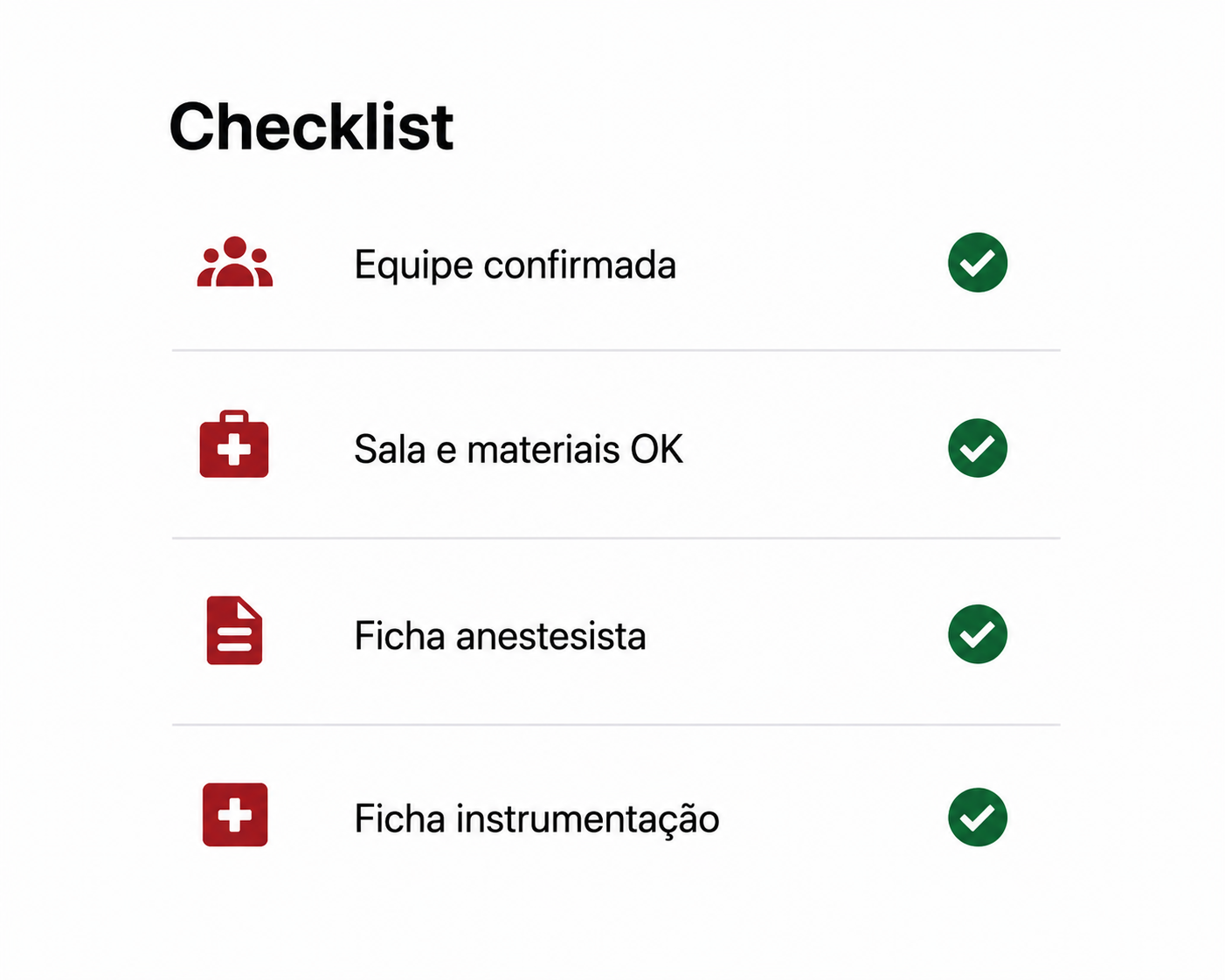 Checklist cirúrgico Opero