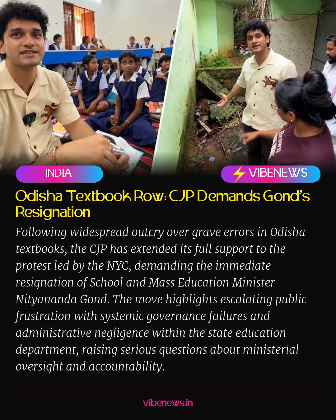 Odisha Textbook Row: CJP Demands Gond’s Resignation