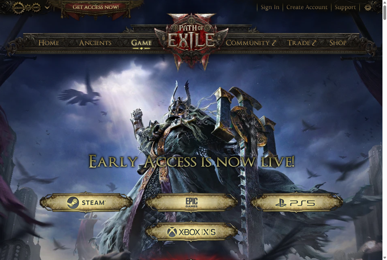 패스오브엑자일2 공식 대표 화면 (출처: pathofexile2.com 공식)