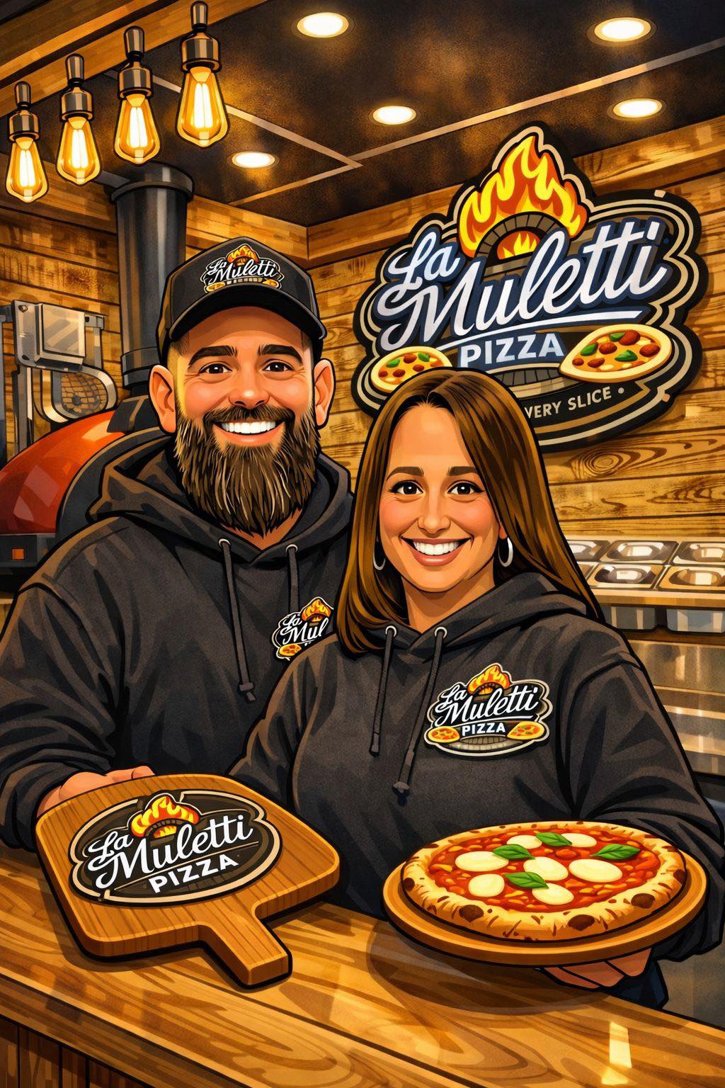 Daniele and Danielle, founders of La Muletti Pizza