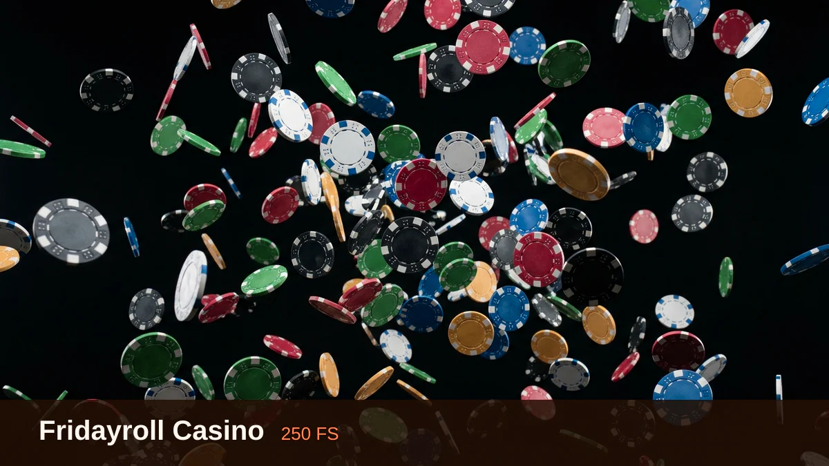 Fridayroll Casino — bono de bienvenida 55% hasta 500€ + 250 FS, pagos: Visa, Mastercard, Skrill, Neteller, Paysafecard