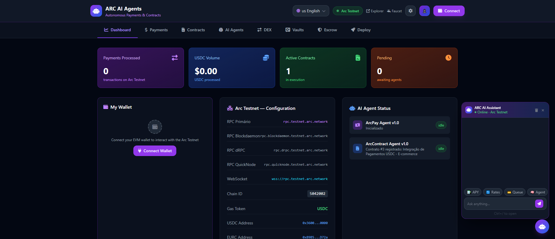 Stored screenshot of arc-ai-agents.pages.dev