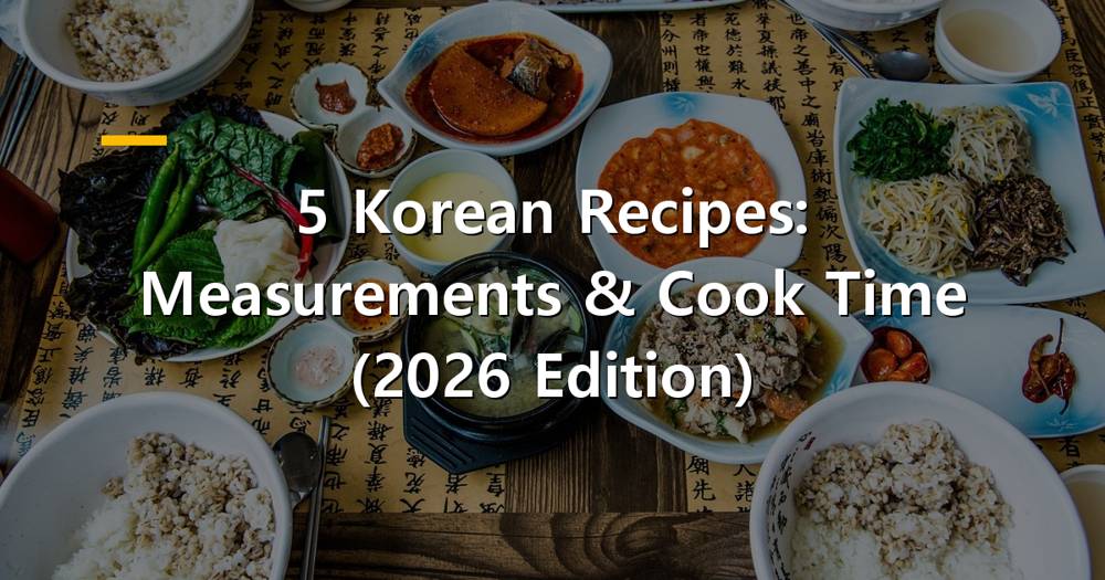Assortment of delicious Korean dishes with precise measurements