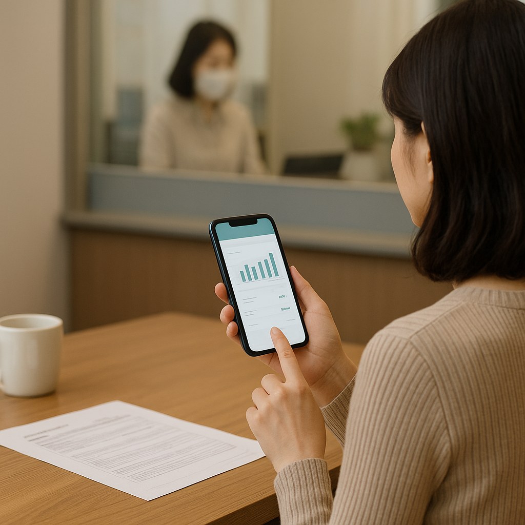 smart phone screen showing financial transaction and bank application