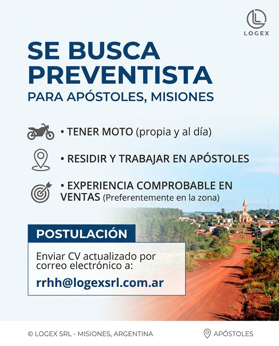 Se Busca Preventista en Apóstoles
