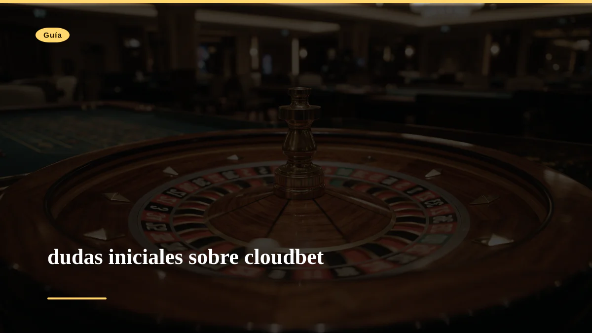 dudas iniciales sobre cloudbet