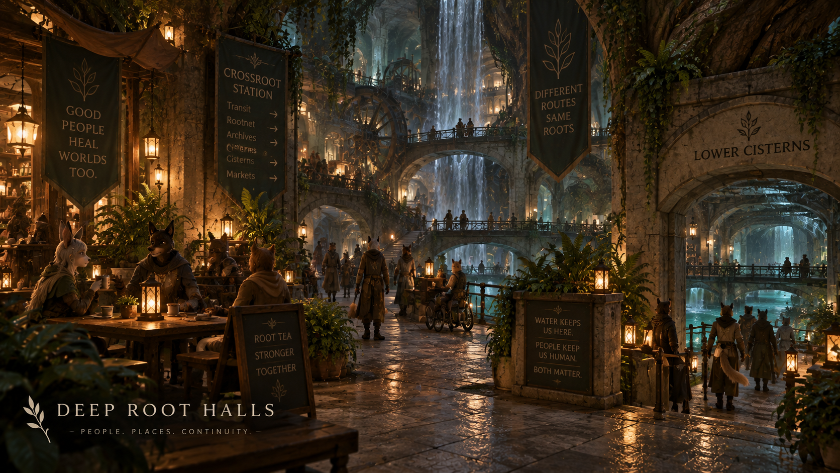 Daily life inside the Deep Root Halls