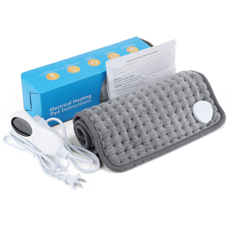Almohadilla térmica para alivio de espalda y calambres, almohadilla térmica eléctrica calor rápido, ajuste de calor de 6 niveles, sincronización de 3 niveles, apagado automático, lavable a máquina.