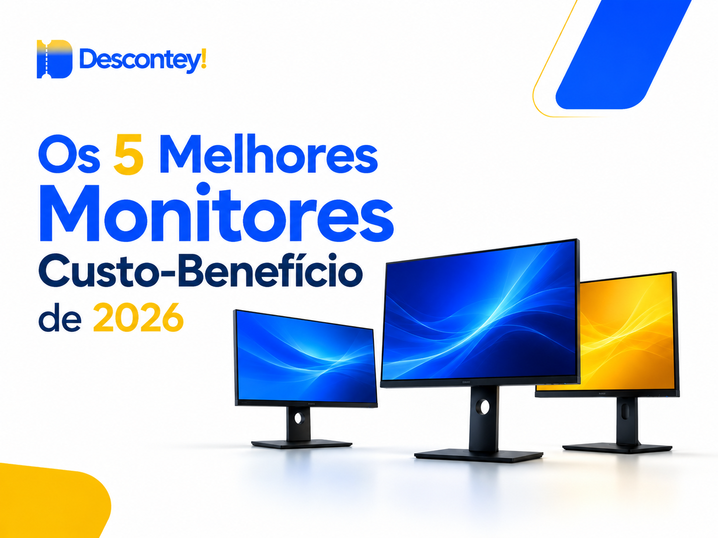Capa ilustrativa do post informativo dos 5 melhores monitores
