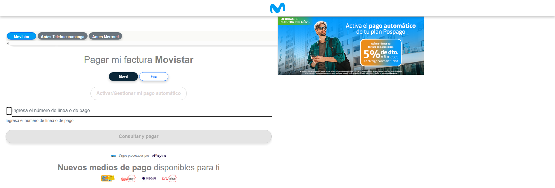 Stored capture of portal-descuentospostpagos.com