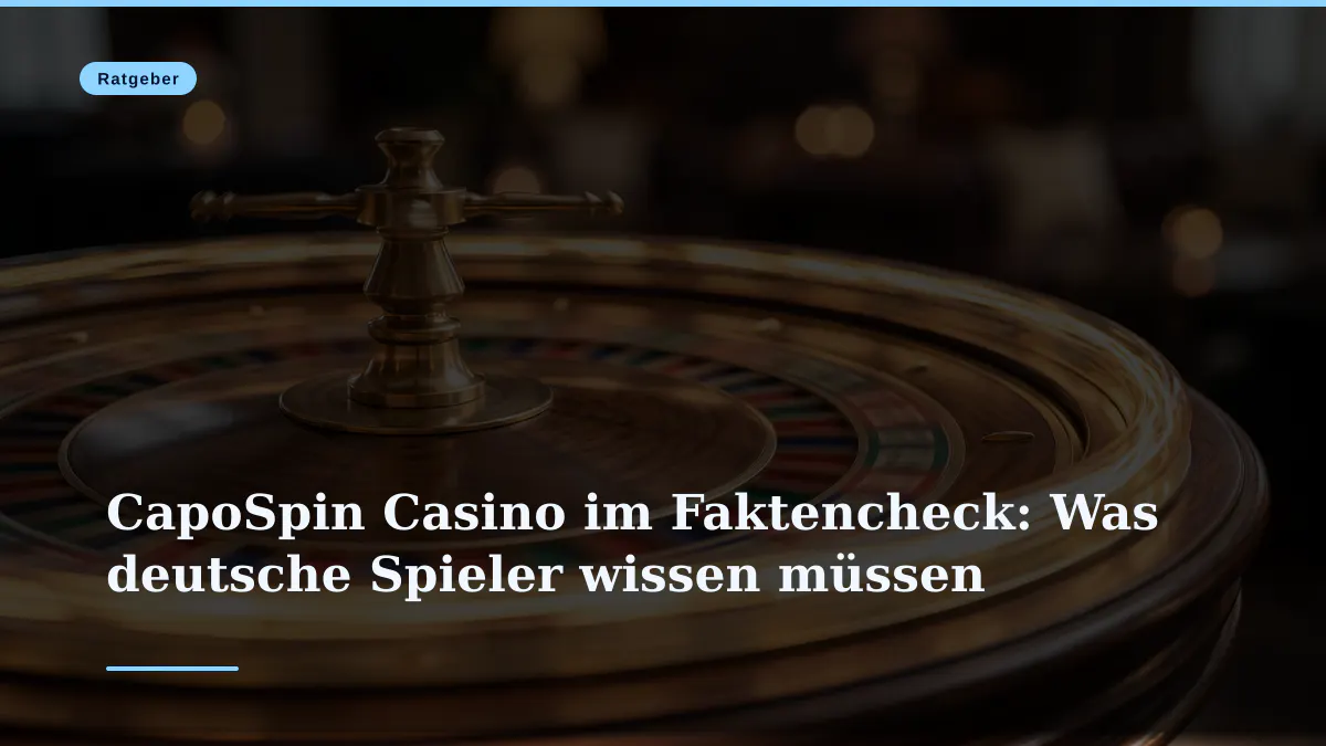 CapoSpin Casino im Faktencheck: Was deutsche Spieler wissen müssen