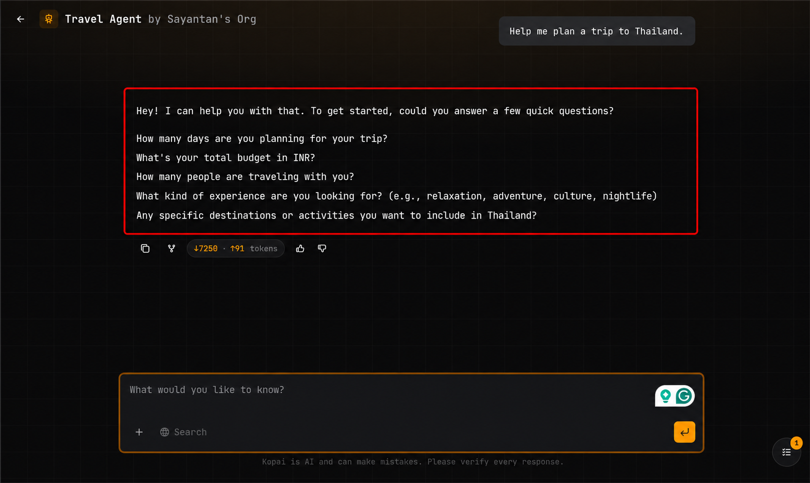 Chat input bar
