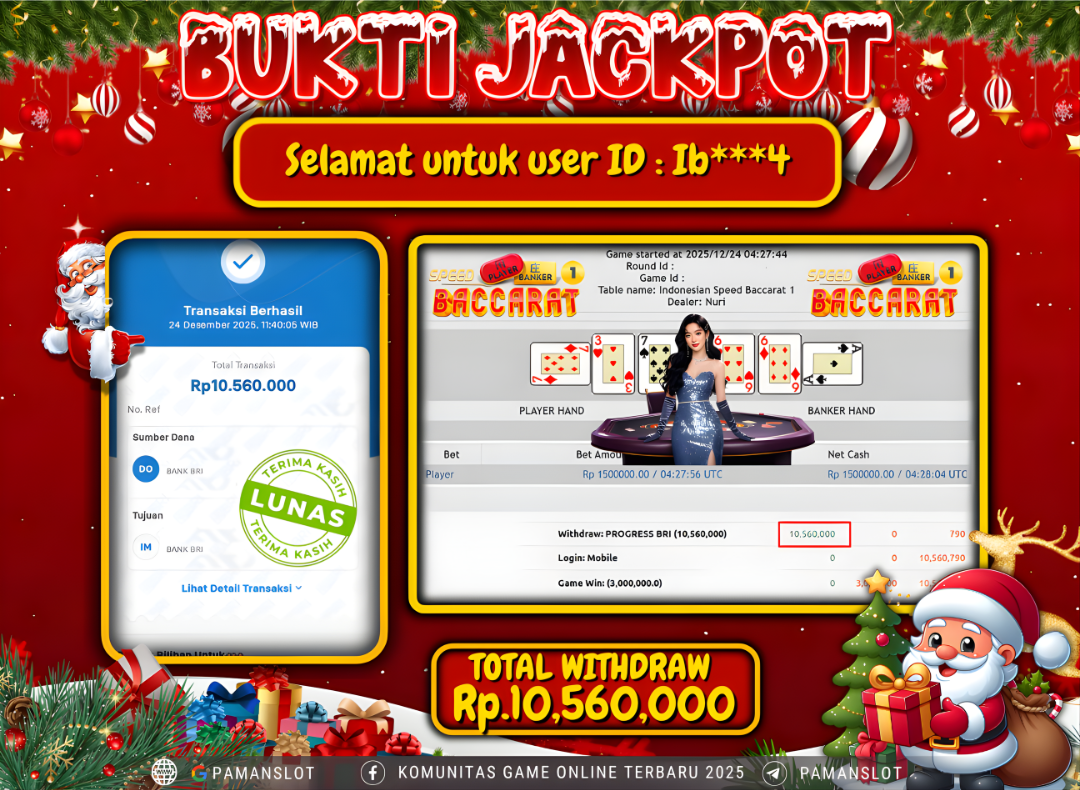 PAMANSLOT JACKPOT Game Live Games PP-Baccarat Rp.10,560,000- LUNAS
