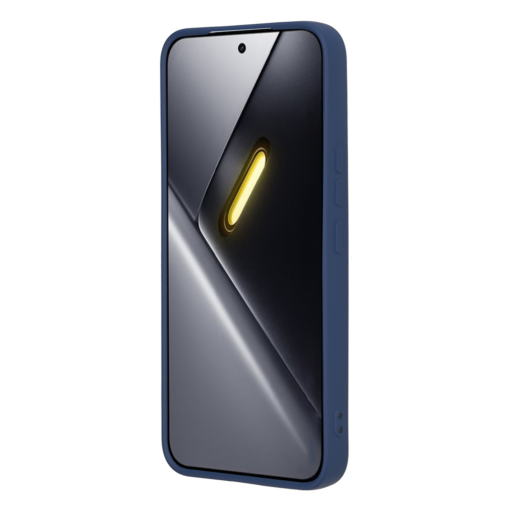 Mikroszálas belső tok Samsung Galaxy A17 5G / A17 4G / M17 / F17 készülékhez, Liquid Silicone, Karcolásgátló bársony réteg, Teljes védelem, Védett kamerák, DAMUR, Sötétkék