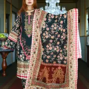 SWISS PURE COTTON LAWN CLOUD 1012 BLACK 1