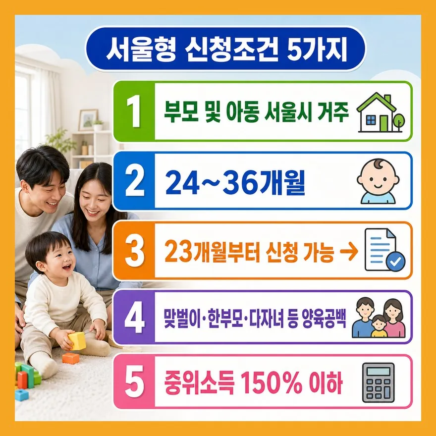 신청조건 5가지, 주소보다 먼저 서울형 기준인지 봐야 한다