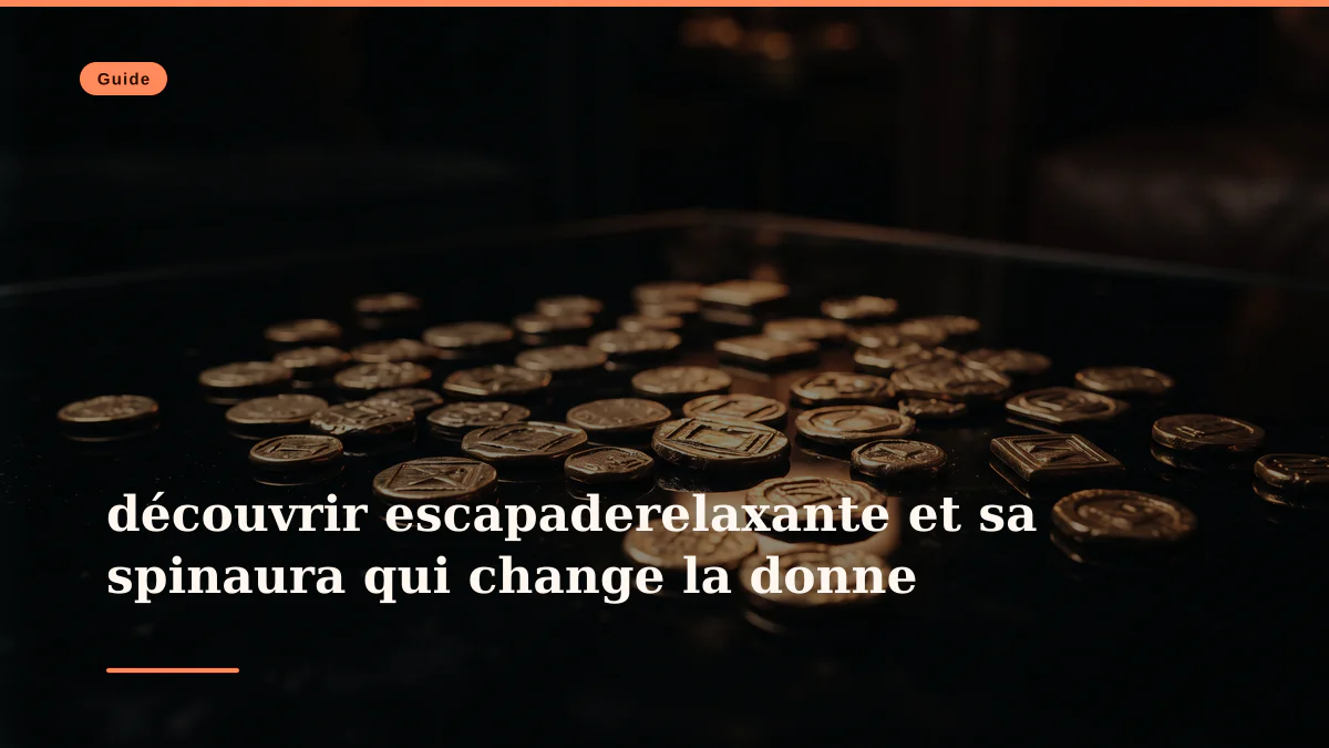 découvrir escapaderelaxante et sa spinaura qui change la donne