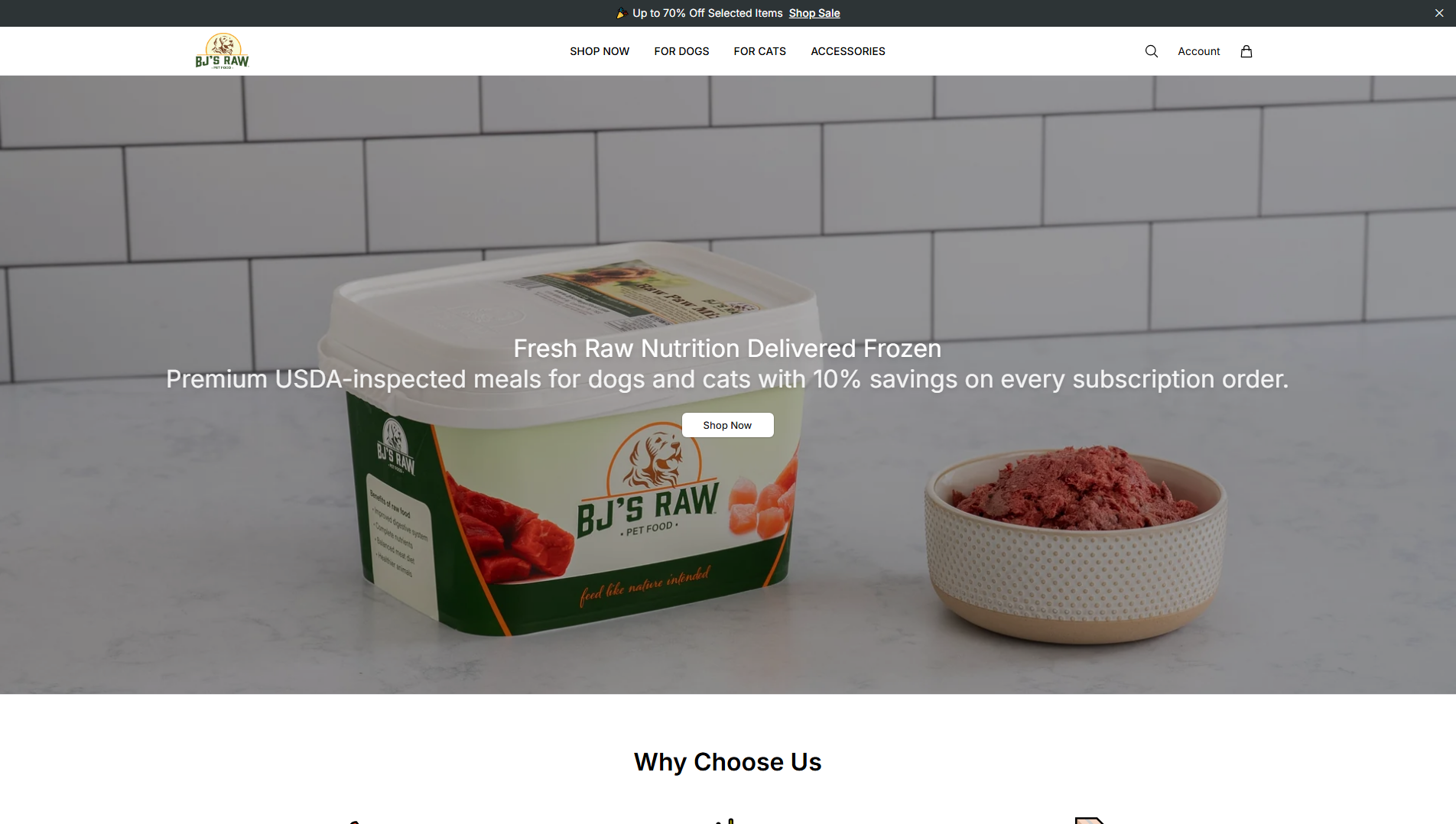 Primary capture · bjsrawpetfoodco.shop