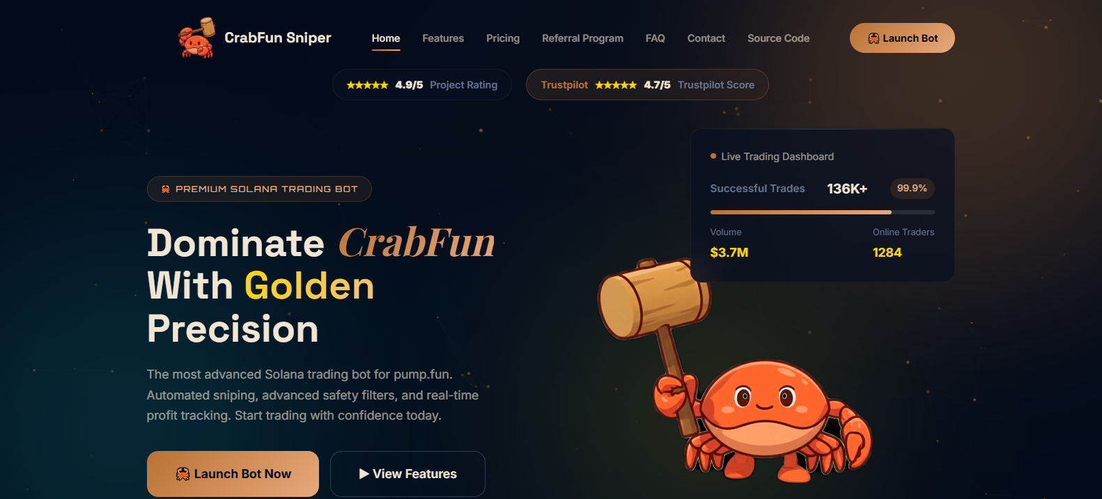 Forensic screenshot of crabfun.icu showing the phishing page layout