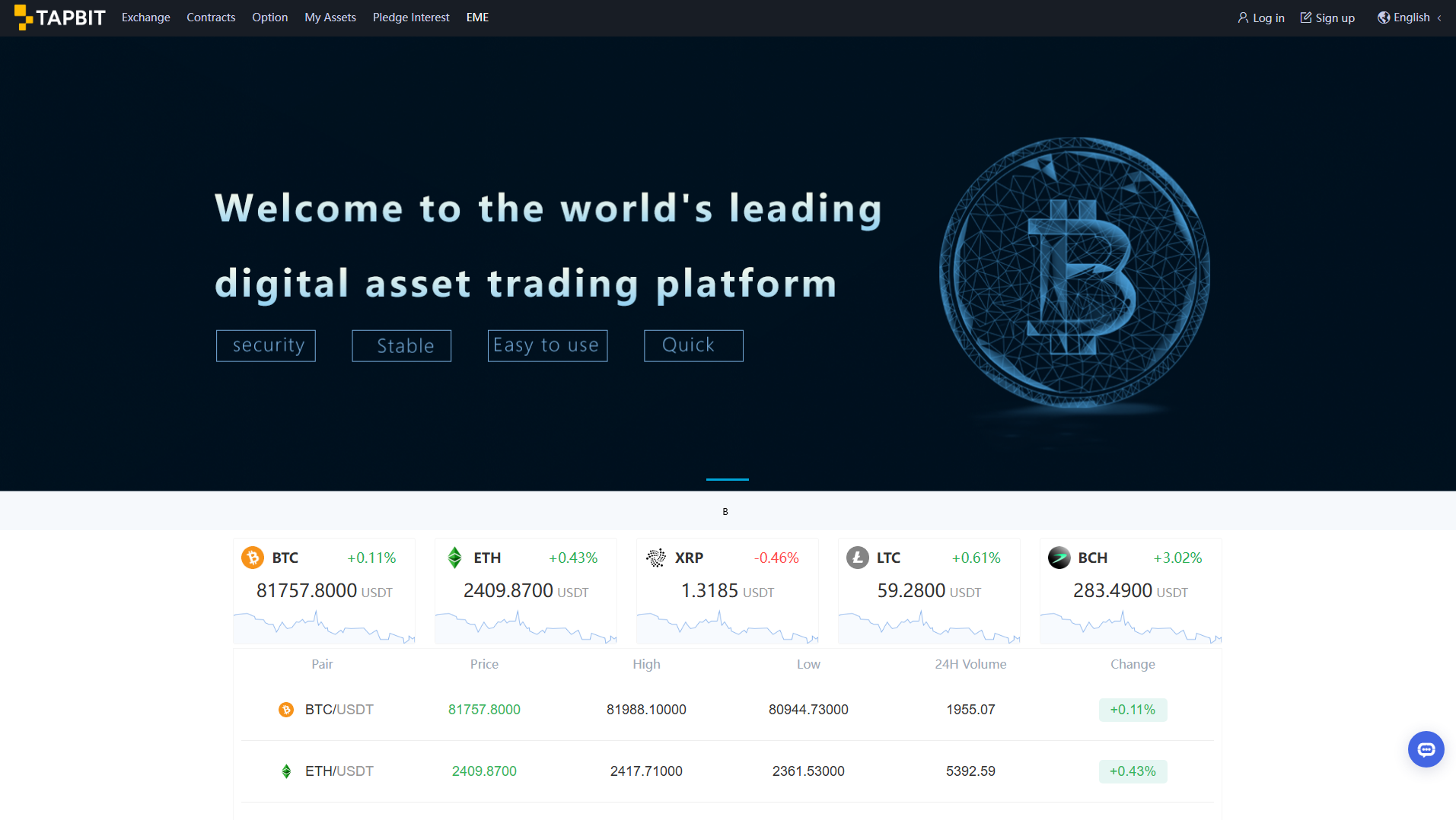 Сохранённый снимок tapbit-app.com