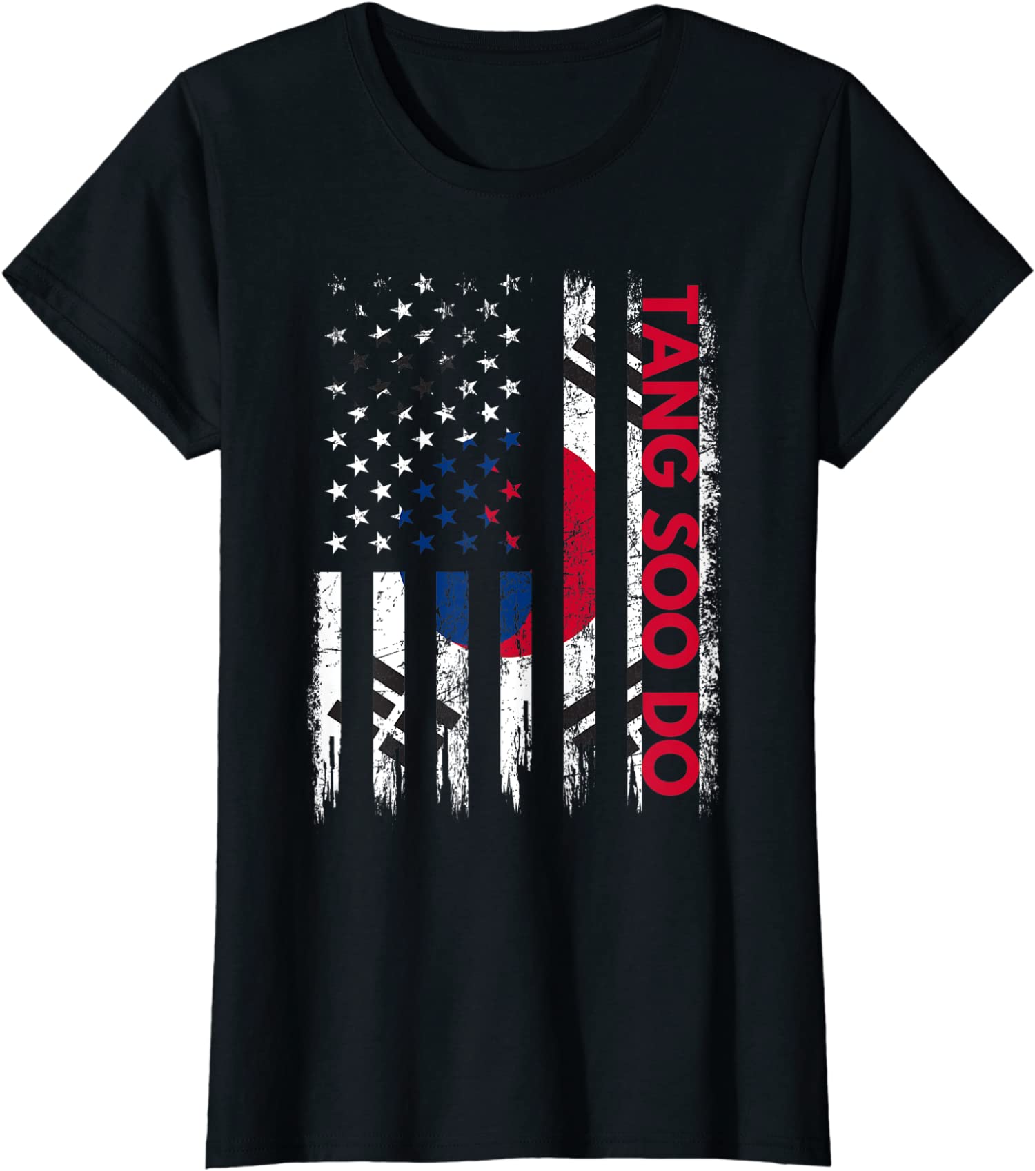 Tang Soo Do Karate Martial Arts Training Korean Flag Ladies’ Crewneck T-Shirt