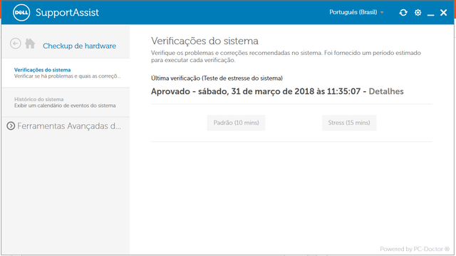 teste hardware dell assist