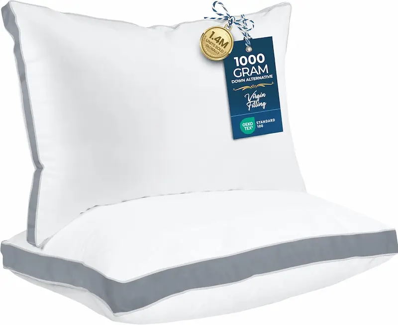 Utopia Bedding Queen Pillows Set of 2 – Soft, Fluffy Down Alternative for Back, Side & Stomach