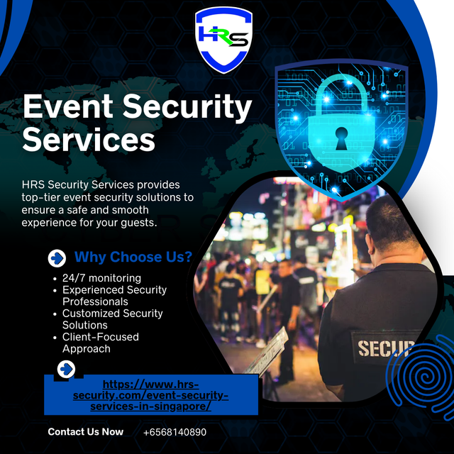 HRS Security Services provides top-tier event security solutions to ensure your guests' safe and smooth experience. Our team of trained professionals offers crowd control, access management, emergency response, and thorough event monitoring. For More Info Vist: https://www.hrs-security.com/event-security-services-in-singapore/
