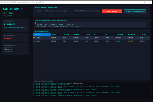 Webhook bridge UI