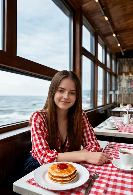 Look how happy she is! Pancakes!!!!!