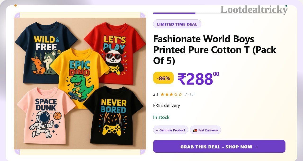   boys Printed Pure – Just ₹288 | Loot Lo