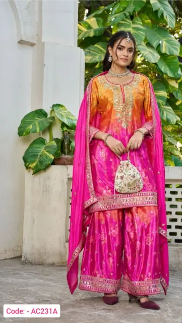 Pink color designer sharara suit set