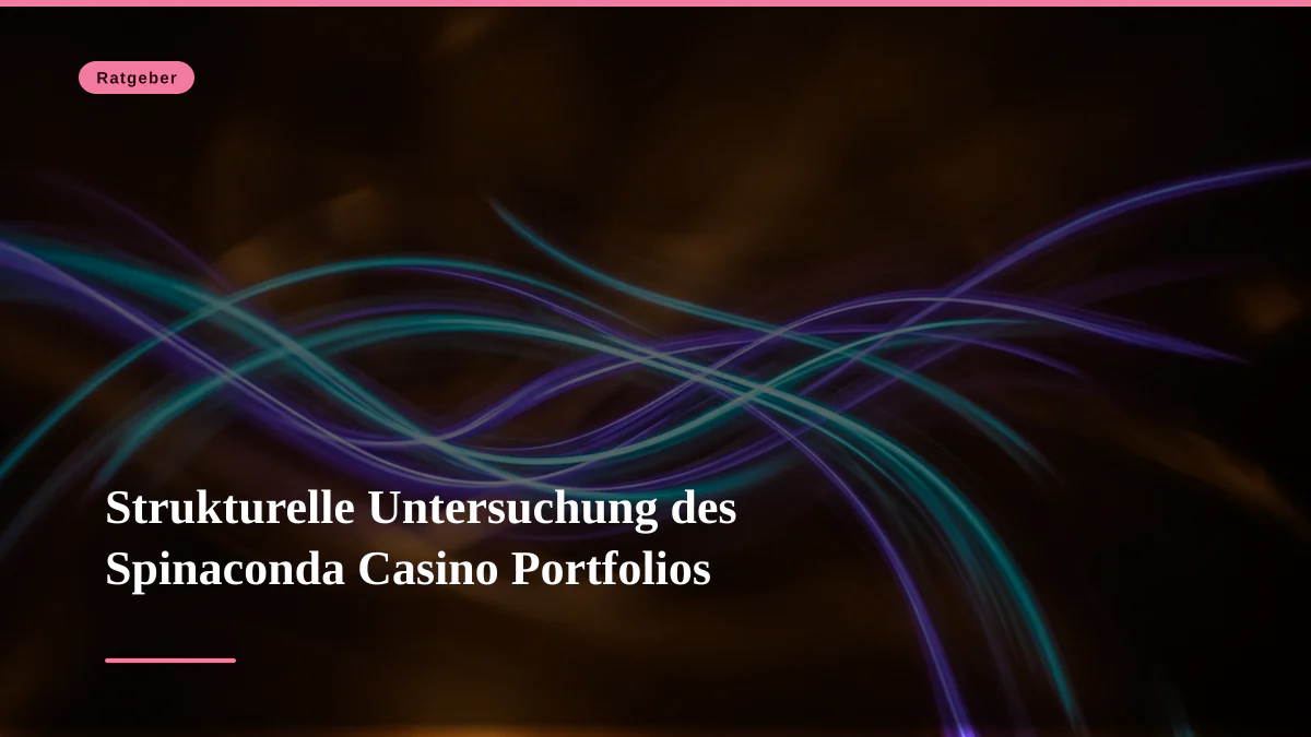 Strukturelle Untersuchung des Spinaconda Casino Portfolios
