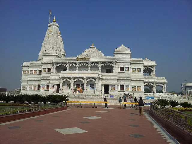Krishna temple vrindavan morning.webp