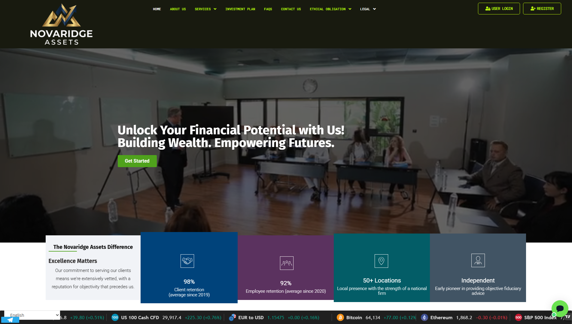Screenshot of novaridgeassets.com