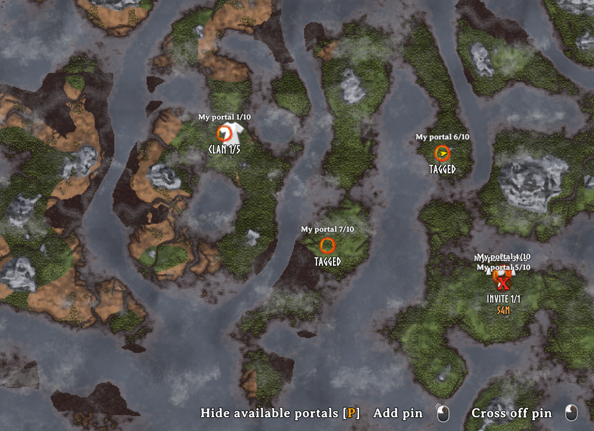 Portal map destination selection