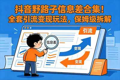 野路子信息差合集！全套变现玩法，保姆级拆解-阿甘项目库