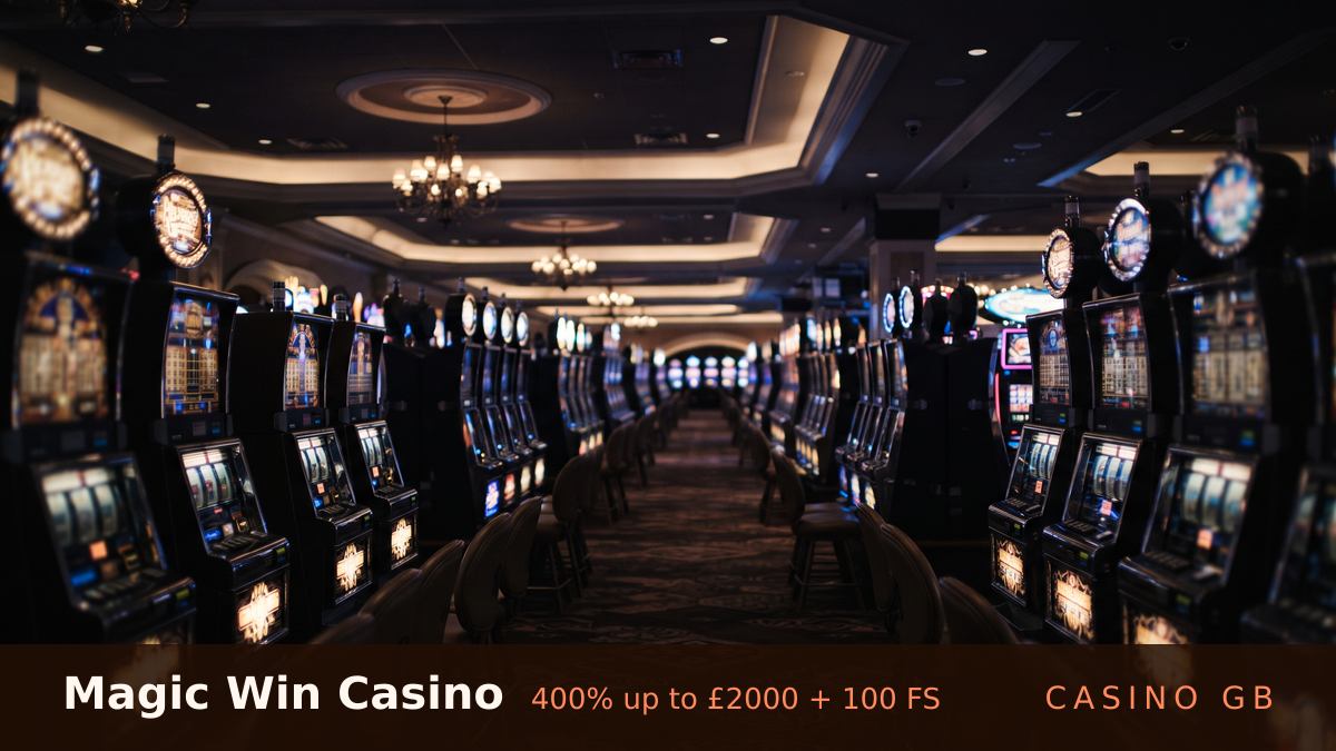 Magic Win Casino — welcome bonus 400% up to £2000 + 100 FS, payments: Visa, Mastercard, PayPal, Skrill, Neteller
