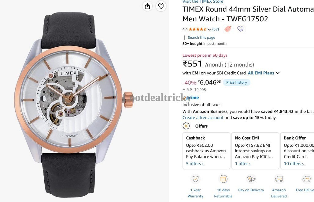 Timex Round 44mm – Just ₹6046 | Best Deal